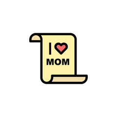 mothers day letter outline icon. Element of mothers day illustration icon. Signs and symbols can be used for web, logo, mobile app, UI, UX
