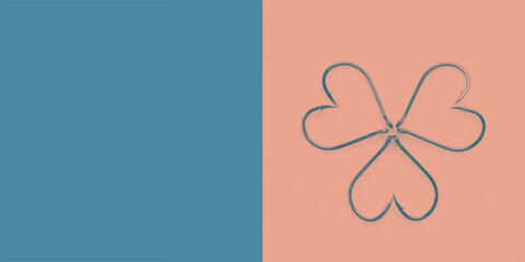 clover icon on a pink and light blue background