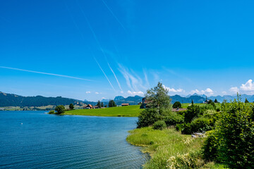 Fototapeta na wymiar View of the lake - Sihlsee, Switzerland