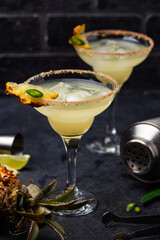 Margarita with pineapple and jalapeno