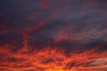 Sky light after sunset. orange background