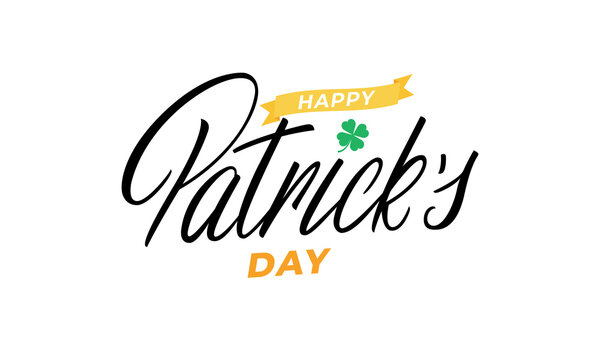 Happy Patrick's Day. Vector illustration of Patrick's Day lettering calligraphy design