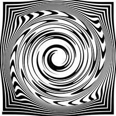 Obraz premium Spiral, background. Hypnotic, dynamic vortex Object on white background. Square background