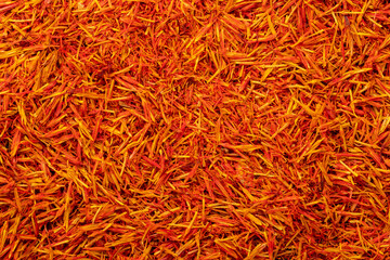 background of dry saffron stigmas 