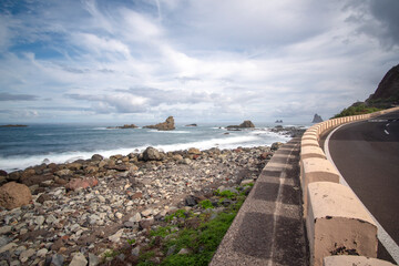 Tenerife, Canary Islands, Spain. Western coast view from Roque de las Bodegas, Anaga rural park