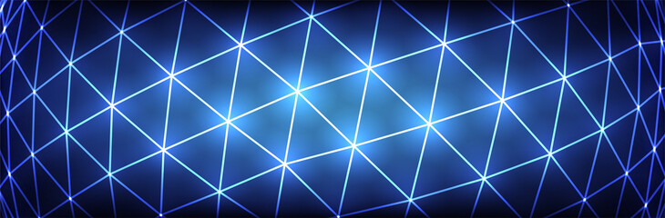 Futuristic triangle background. Polygonal structure. Blue vector illustration