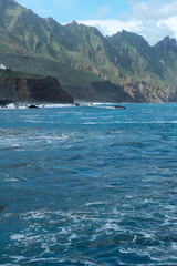 Tenerife, Canary Islands, Spain. Western coast view from Roque de las Bodegas, Anaga rural park