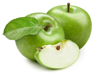 Isolated apple with leaf