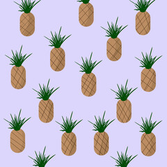 seamless pattern with trees and leaves