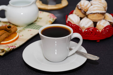 Homemade sweets with a cup of coffee 
