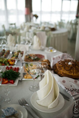 Wedding table setting and decor.
