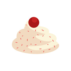 pastry cream and fruit cartoon, icon isolated image