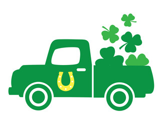 vector st. Patrick's day truck