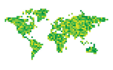 World map green mosaic