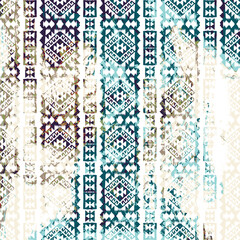 Geometric kilim ikat pattern with grunge texture
- 408167725