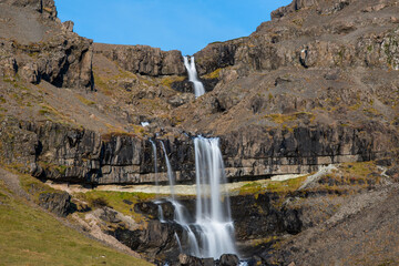 Obraz premium Waterfall Migandisfoss in Hornafjordur in Iceland