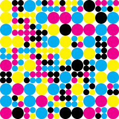 Abstract dotted CMYK background pattern