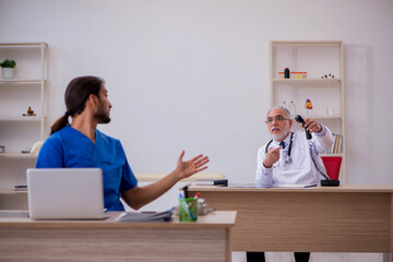 Two doctors working in the clinic