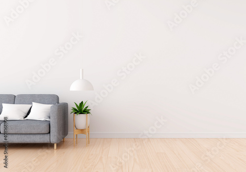 Download Sofa In White Living Room With Free Space For Mockup 3d Rendering Wall Mural Wuttichai