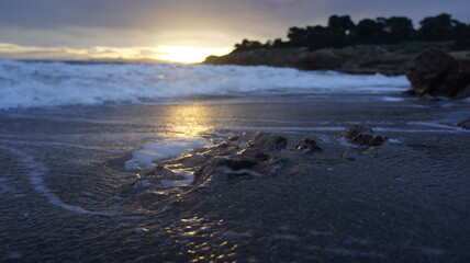  sunset over the winter Mediterranean sea