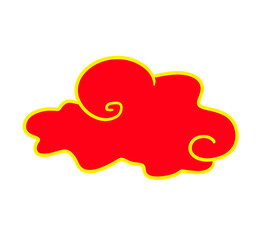 Stylized Cartoon Chinese Red Cloud