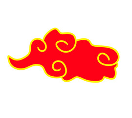 Stylized Cartoon Chinese Red Cloud
