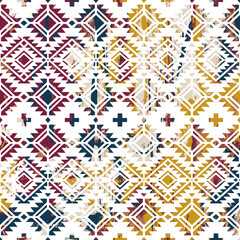 Geometric kilim ikat pattern with grunge texture
