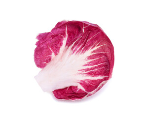 Fototapeta premium Radicchio leaf, red salad isolated on white