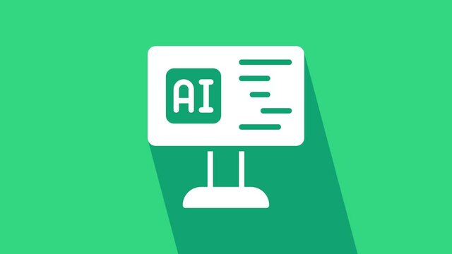 White Software, web developer programming code icon isolated on green background. Javascript computer script random parts of program code. 4K Video motion graphic animation