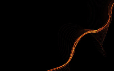 Naklejka premium Dark abstract background with a glowing abstract waves