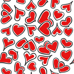 Vector seamless heart pattern.Vector illustration.