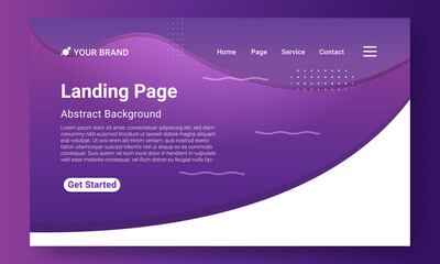 Landing Page Website Template Vector. Abstract colorful gradient. Design for website and mobile, Business Interface, Landing Web Page.