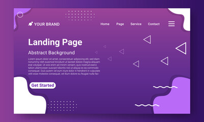 Landing Page Website Template Vector. Abstract colorful gradient. Design for website and mobile, Business Interface, Landing Web Page.