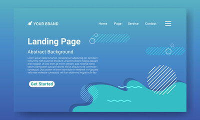 Landing Page Website Template Vector. Abstract colorful gradient. Design for website and mobile, Business Interface, Landing Web Page.