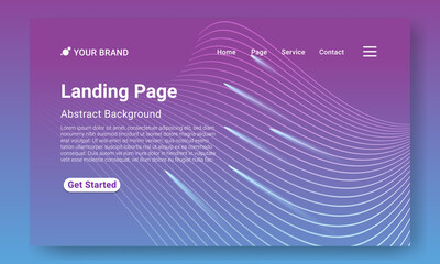 Landing Page Website Template Vector. Abstract colorful gradient. Vector illustration concepts of web page design for website and mobile website development. Easy to edit and customize.