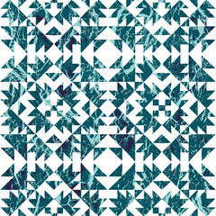 Geometric kilim ikat pattern with grunge texture
