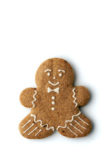 Gingerbread man isolated on white background