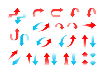 矢印　アップ　ダウン　イラスト　グラデーション　アイコンセット