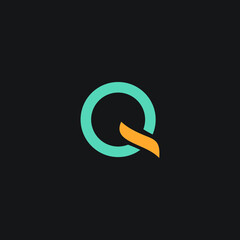 logo font q icon templet vector