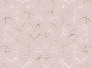 Lovely seamless pattern with gold lace hearts tile.