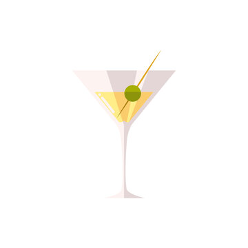 cocktail with olive drink beverage alcohol icon isolated