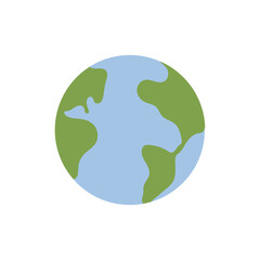 world planet map icon isolated and flat design