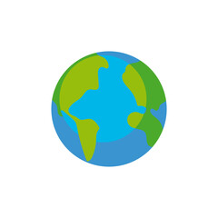 world planet map icon isolated and flat image
