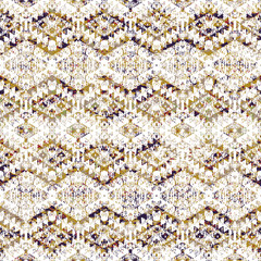 Geometric kilim ikat pattern with grunge texture
