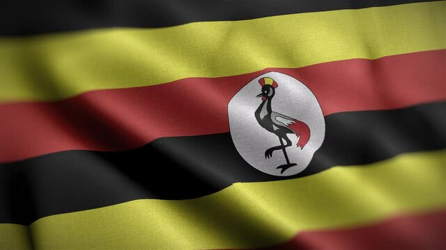 Uganda Flag Textured Waving Close Up Background HD