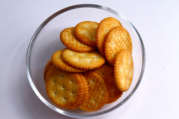 Bowl of cheese crackers