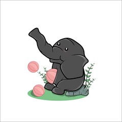 cute little elephant cartoon