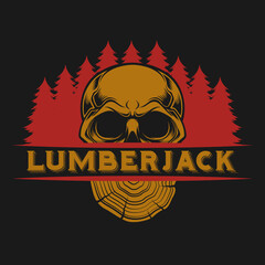 Illustration Skul Lumberjack