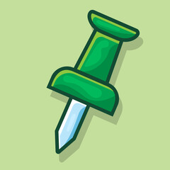 push pin isolated cartoon vector illustration in flat style