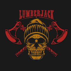 Illustration Skul Lumberjack